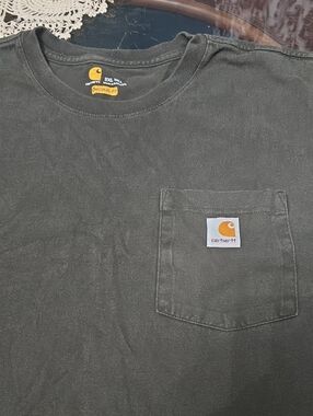 Carhartt Gray / Green Short-Sleeve Pocket Tee